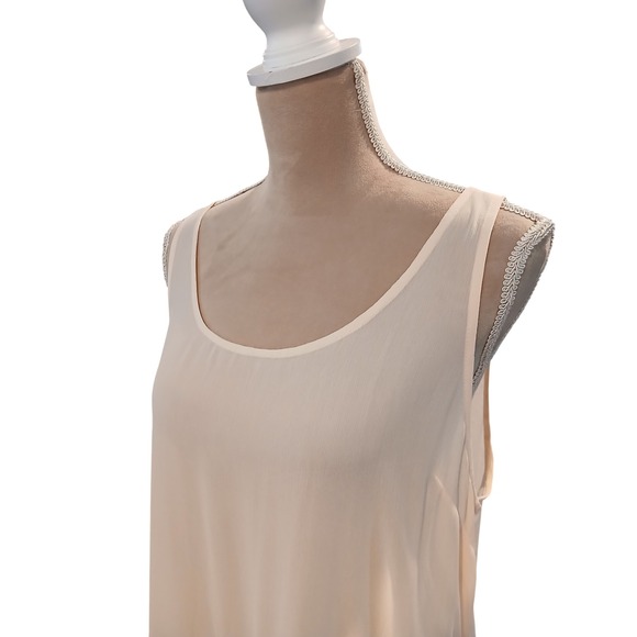 Aerie Sleeveless Drop Waist Ruffle Petal Dress Tank Peach Pink Medium Fairy Mesh - Picture 3 of 12